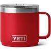 YETI Rambler 14 oz Stackable Mug, Vacuum Insulated, Stainless Steel with MagSlider Lid(Rescue Red)