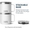 YETI Rambler 14 oz Stackable Mug, Vacuum Insulated, Stainless Steel with MagSlider Lid(White)