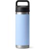 YETI Rambler 18 oz Bottle, Vacuum Insulated, Stainless Steel with Chug Cap, White(Big Sky Blue)