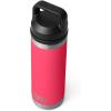 YETI Rambler 18 oz Bottle, Vacuum Insulated, Stainless Steel with Chug Cap, White(Bimini Pink)