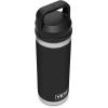 YETI Rambler 18 oz Bottle, Vacuum Insulated, Stainless Steel with Chug Cap, White(Black)