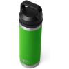 YETI Rambler 18 oz Bottle, Vacuum Insulated, Stainless Steel with Chug Cap, White(Canopy Green)
