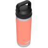 YETI Rambler 18 oz Bottle, Vacuum Insulated, Stainless Steel with Chug Cap, White(Coral)