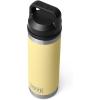 YETI Rambler 18 oz Bottle, Vacuum Insulated, Stainless Steel with Chug Cap, White(Daybreak Yellow)