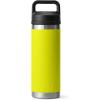 YETI Rambler 18 oz Bottle, Vacuum Insulated, Stainless Steel with Chug Cap, White(Firefly Yellow)