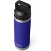 YETI Rambler 18 oz Bottle, Vacuum Insulated, Stainless Steel with Chug Cap, White(Offshore Blue)