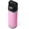 YETI Rambler 18 oz Bottle, Vacuum Insulated, Stainless Steel with Chug Cap, White(Power Pink)