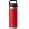 YETI Rambler 18 oz Bottle, Vacuum Insulated, Stainless Steel with Chug Cap, White(Rescue Red)