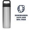 YETI Rambler 18 oz Bottle, Vacuum Insulated, Stainless Steel with Chug Cap, White(Stainless)