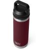 YETI Rambler 18 oz Bottle, Vacuum Insulated, Stainless Steel with Chug Cap, White(Wild Vine Red)