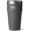 YETI Rambler 20 oz Stackable Tumbler, Stainless Steel, Vacuum Insulated with MagSlider Lid(Black Stone-Textured)