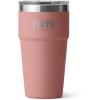 YETI Rambler 20 oz Stackable Tumbler, Stainless Steel, Vacuum Insulated with MagSlider Lid(Sandstone Pink)