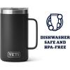 YETI Rambler 24 oz Mug, Vacuum Insulated, Stainless Steel with MagSlider Lid(Black)
