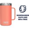 YETI Rambler 24 oz Mug, Vacuum Insulated, Stainless Steel with MagSlider Lid(Coral)
