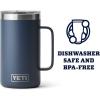 YETI Rambler 24 oz Mug, Vacuum Insulated, Stainless Steel with MagSlider Lid(Navy)