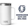 YETI Rambler 24 oz Mug, Vacuum Insulated, Stainless Steel with MagSlider Lid(White)