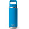 YETI Rambler 26 oz Bottle, Vacuum Insulated, Stainless Steel with Color Matching Straw Cap(Big Wave Blue)