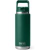 YETI Rambler 26 oz Bottle, Vacuum Insulated, Stainless Steel with Color Matching Straw Cap(Black Forest Green)
