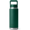 YETI Rambler 26 oz Bottle, Vacuum Insulated, Stainless Steel with Color Matching Straw Cap(Black Forest Green)