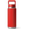 YETI Rambler 26 oz Bottle, Vacuum Insulated, Stainless Steel with Color Matching Straw Cap(Canyon Red)