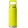 YETI Rambler 26 oz Bottle, Vacuum Insulated, Stainless Steel with Color Matching Straw Cap(Firefly Yellow)