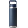 YETI Rambler 26 oz Bottle, Vacuum Insulated, Stainless Steel with Color Matching Straw Cap(Navy)