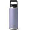 YETI Rambler 26 oz Bottle, Vacuum Insulated, Stainless Steel with Straw Cap, White(Cosmic Lilac)