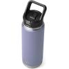 YETI Rambler 26 oz Bottle, Vacuum Insulated, Stainless Steel with Straw Cap, White(Cosmic Lilac)