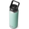 YETI Rambler 26 oz Bottle, Vacuum Insulated, Stainless Steel with Straw Cap, White(Seafoam)