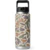 YETI Rambler 26 oz Bottle, Vacuum Insulated, Stainless Steel with Straw Cap, White(Tan Camo)