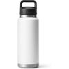 YETI Rambler 36 oz Bottle, Vacuum Insulated, Leakproof, Stainless Steel with Chug Cap(White)