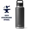 YETI Rambler 46 oz Bottle, Vacuum Insulated, Leakproof, Stainless Steel with Chug Cap(Charcoal)