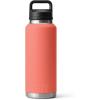 YETI Rambler 46 oz Bottle, Vacuum Insulated, Leakproof, Stainless Steel with Chug Cap(Coral)
