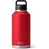YETI Rambler 64 oz Bottle, Vacuum Insulated, Leakproof, Stainless Steel with Chug Cap, Navy(Rescue Red)