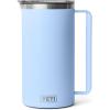 YETI Rambler 64 oz Pitcher, Vacuum Insulated, Stainless Steel with MagSlider Lid, Tropical Pink(Big Sky Blue)