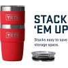YETI Rambler 8 oz Insulated Coffee Mug with Lid – Stackable Double-Wall Vacuum Insulated Coffee Cup – DuraSip Ceramic Lining – Barista-Friendly Design – Stainless Steel – Dishwasher Safe(Rescue Red)