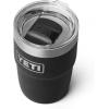 YETI Rambler 8 oz Insulated Coffee Mug with Lid – Stackable Double-Wall Vacuum Insulated Coffee Cup – DuraSip Ceramic Lining – Barista-Friendly Design – Stainless Steel – Dishwasher Safe(Black)