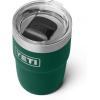 YETI Rambler 8 oz Insulated Coffee Mug with Lid – Stackable Double-Wall Vacuum Insulated Coffee Cup – DuraSip Ceramic Lining – Barista-Friendly Design – Stainless Steel – Dishwasher Safe(Black Forest Green)