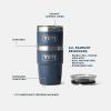 YETI Rambler 8 oz Insulated Coffee Mug with Lid – Stackable Double-Wall Vacuum Insulated Coffee Cup – DuraSip Ceramic Lining – Barista-Friendly Design – Stainless Steel – Dishwasher Safe(Navy)