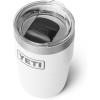 YETI Rambler 8 oz Insulated Coffee Mug with Lid – Stackable Double-Wall Vacuum Insulated Coffee Cup – DuraSip Ceramic Lining – Barista-Friendly Design – Stainless Steel – Dishwasher Safe(White)