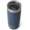 YETI Rambler 10 oz Tumbler, Stainless Steel, Vacuum Insulated with MagSlider Lid, White(Navy)