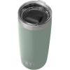 YETI Rambler 10 oz Tumbler, Stainless Steel, Vacuum Insulated with MagSlider Lid, White(Sagebrush Green)