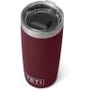 YETI Rambler 10 oz Tumbler, Stainless Steel, Vacuum Insulated with MagSlider Lid, White(Wild Vine Red)