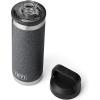 YETI Rambler 18 oz Bottle, Vacuum Insulated, Stainless Steel with Chug Cap, White(Black Stone-Textured)