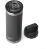 YETI Rambler 18 oz Bottle, Vacuum Insulated, Stainless Steel with Chug Cap, White(Charcoal)