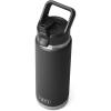 YETI Rambler 26 oz Bottle, Vacuum Insulated, Stainless Steel with Straw Cap, White(Black)