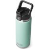 YETI Rambler 26 oz Bottle, Vacuum Insulated, Stainless Steel with Straw Cap, White(Seafoam)