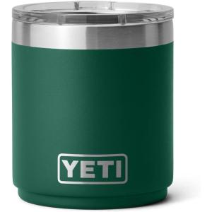 YETI Rambler 10 oz Stackable Lowball 2.0, Vacuum Insulated, Stainless Steel with MagSlider Lid, Seafoam(Black Forest Green)
