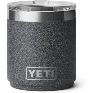 YETI Rambler 10 oz Stackable Lowball 2.0, Vacuum Insulated, Stainless Steel with MagSlider Lid, Seafoam(Black Stone-Textured)