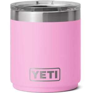 YETI Rambler 10 oz Stackable Lowball 2.0, Vacuum Insulated, Stainless Steel with MagSlider Lid, Seafoam(Power Pink)